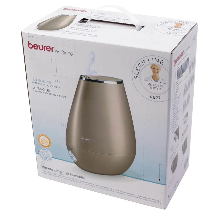 Beurer LB 37 Humidificateur D'Air Ultrasons - Mode Nuit Silencieux, Diffuseur Arômes, Bronze